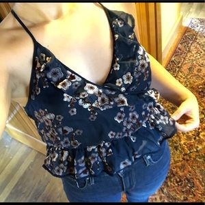 Velvet Flowers Crop Top